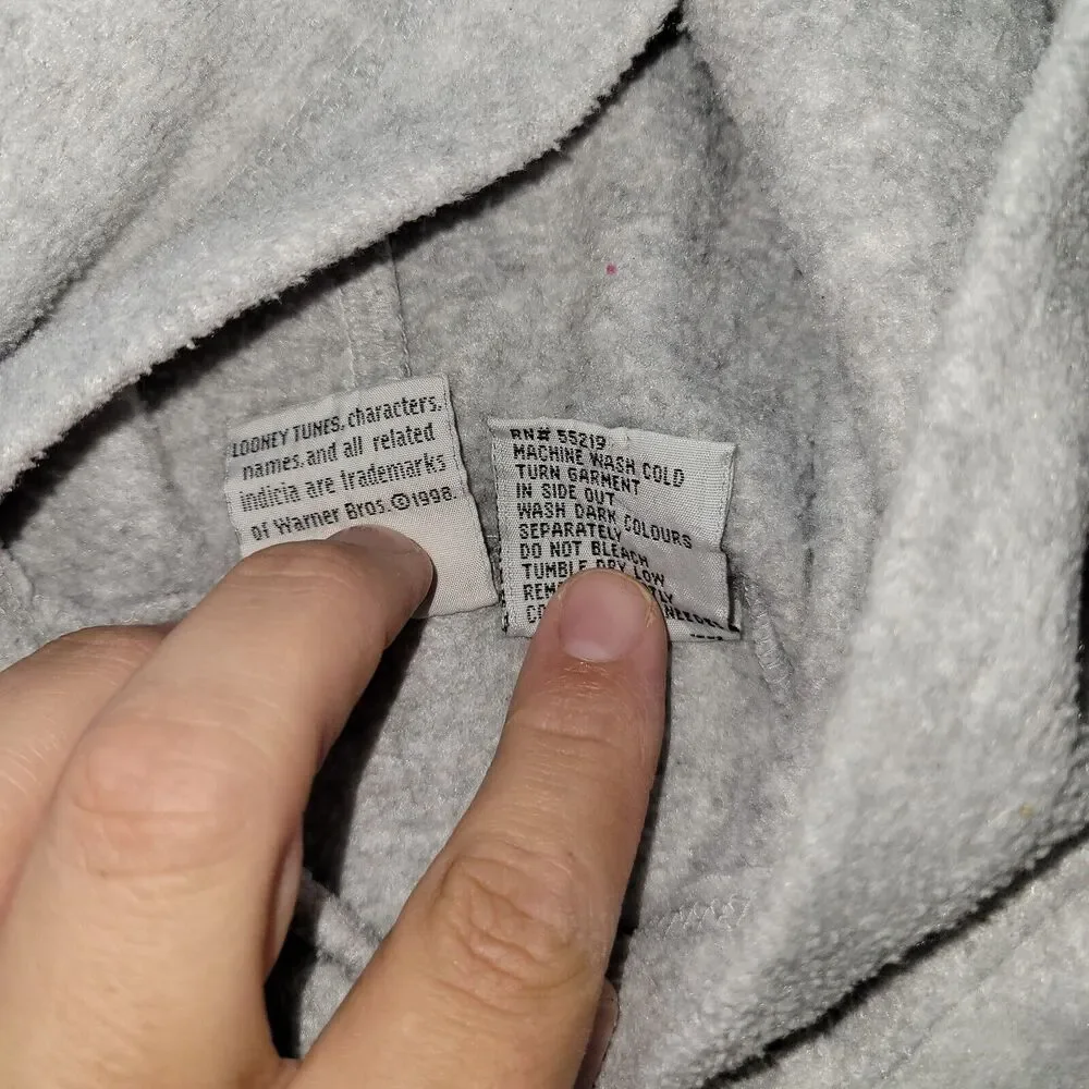 Vtg Looney Tunes Sweatshirt Sz M Womens Tweety Bird Hoodie 90s Retro Y2K Cartoon - Picture 14 of 16